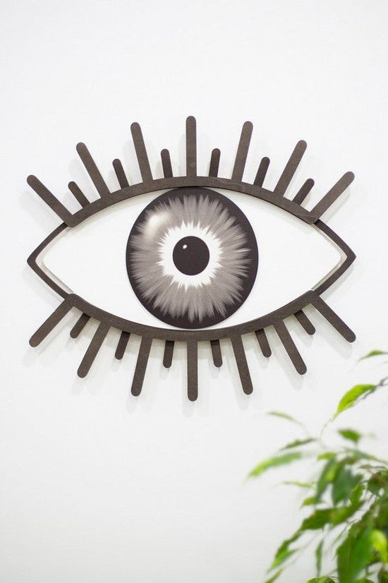 Wooden Decorative Eye Gray 2
