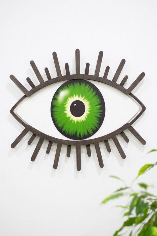 Wooden Decorative Eye Green