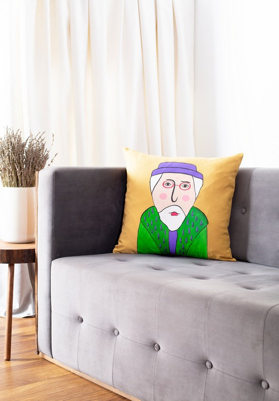 Hand Painted Human Figure Pillow Case
