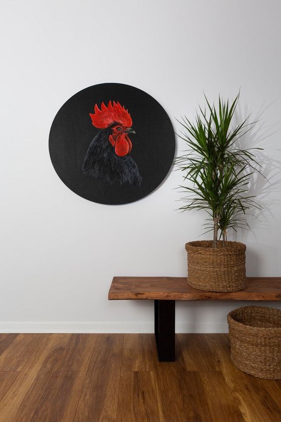 Rooster Figure Oil Painting