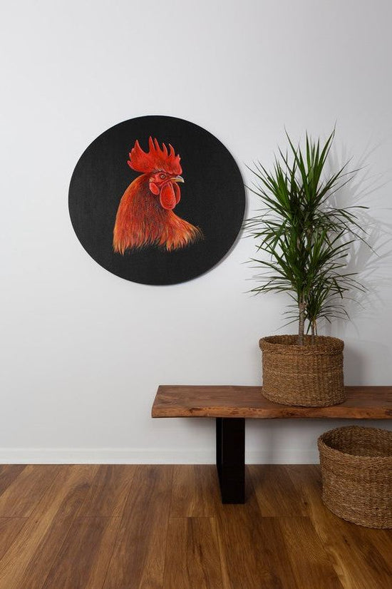 Rooster Figure Oil Painting