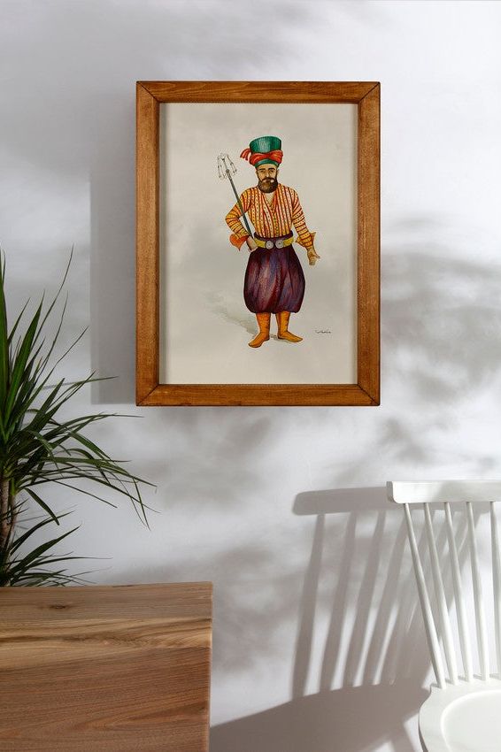 Ottoman Figure Watercolor Painting