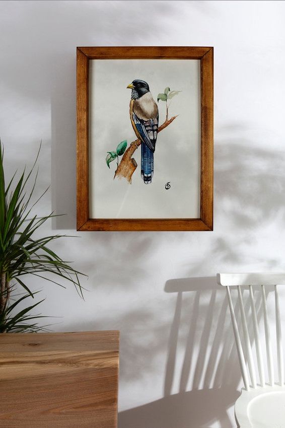 Load image into Gallery viewer, Bird Figure Watercolor Painting
